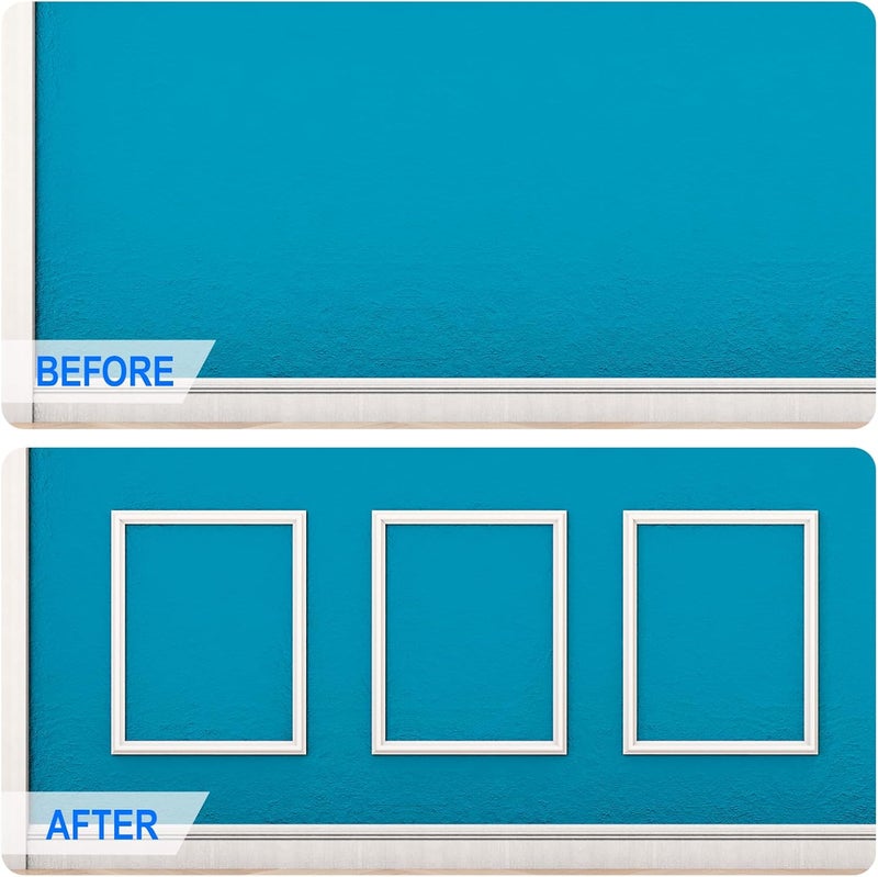 COUKIU Pre-Cut 3 Set Peel and Stick Wall Molding Trim Kit, 16" x24" Premade Wainscoting Panels, Self Adhesive Moulding Panel for Interior Walls Picture Frame - Image 3